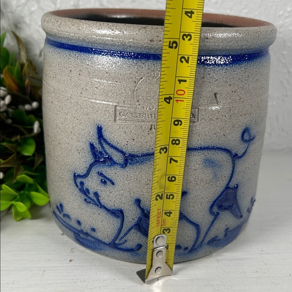 VTG Rowe Salt Glazed Pottery Crock w/ Pig 1984 Pottery Pig Crock - Picture 11 of 12